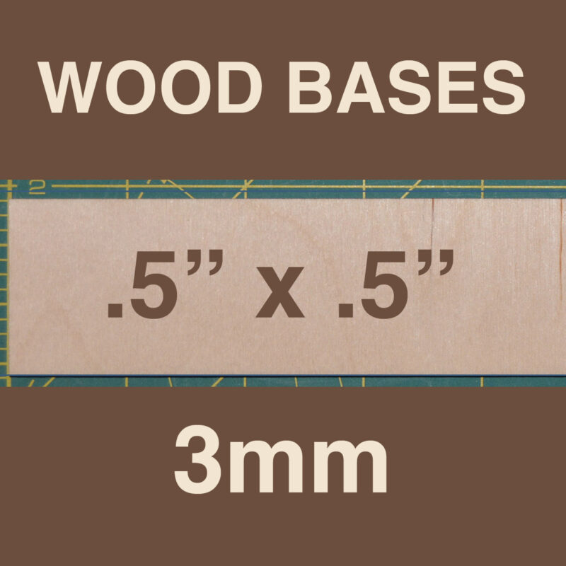 3mm Wood Bases .5" x .5"