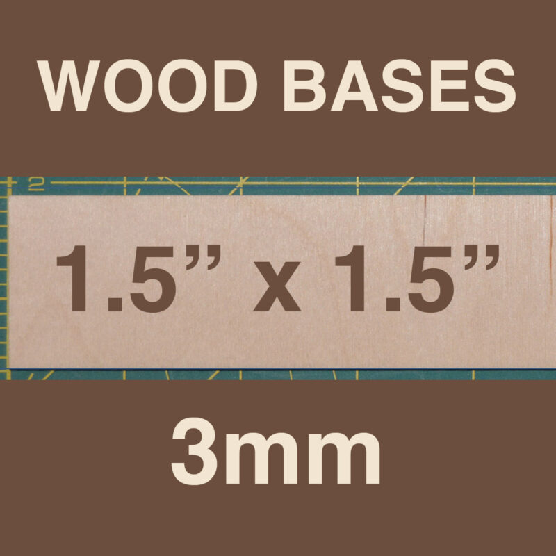 3mm Wood Bases 1.5" x 1.5"