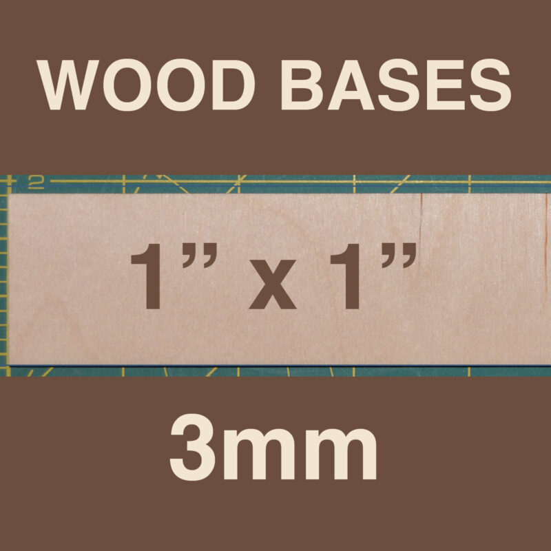 3mm Wood Bases 1" x 1"