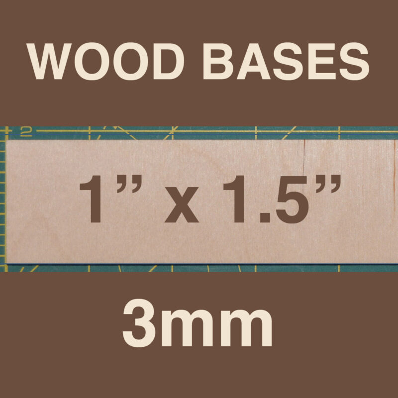 3mm Wood Bases 1" x 1.5"