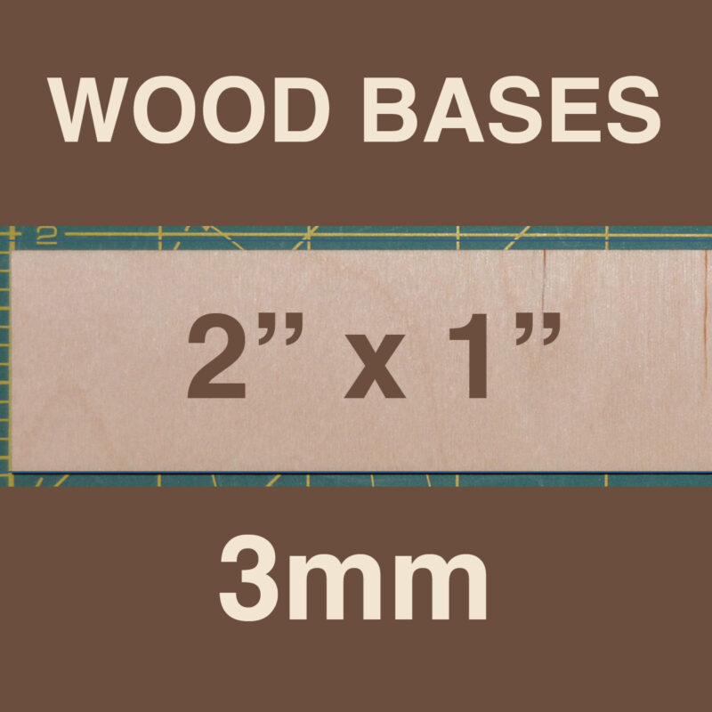 3mm Wood Bases 2" x 1"