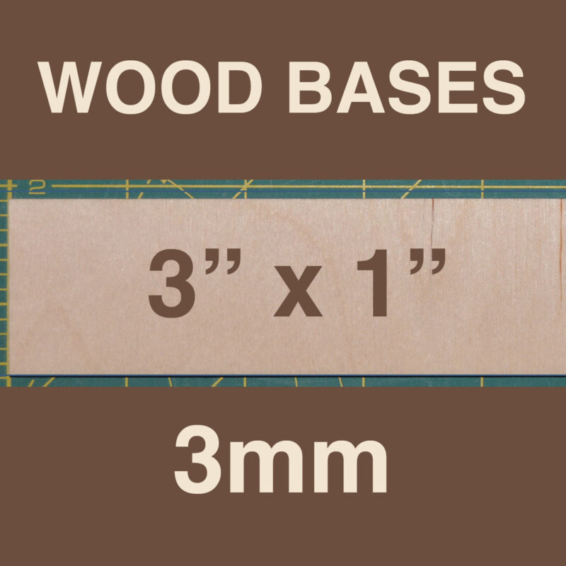 3mm Wood Bases 3" x 1"