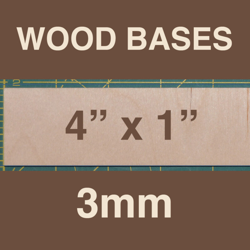 3mm Wood Bases 4" x 1"