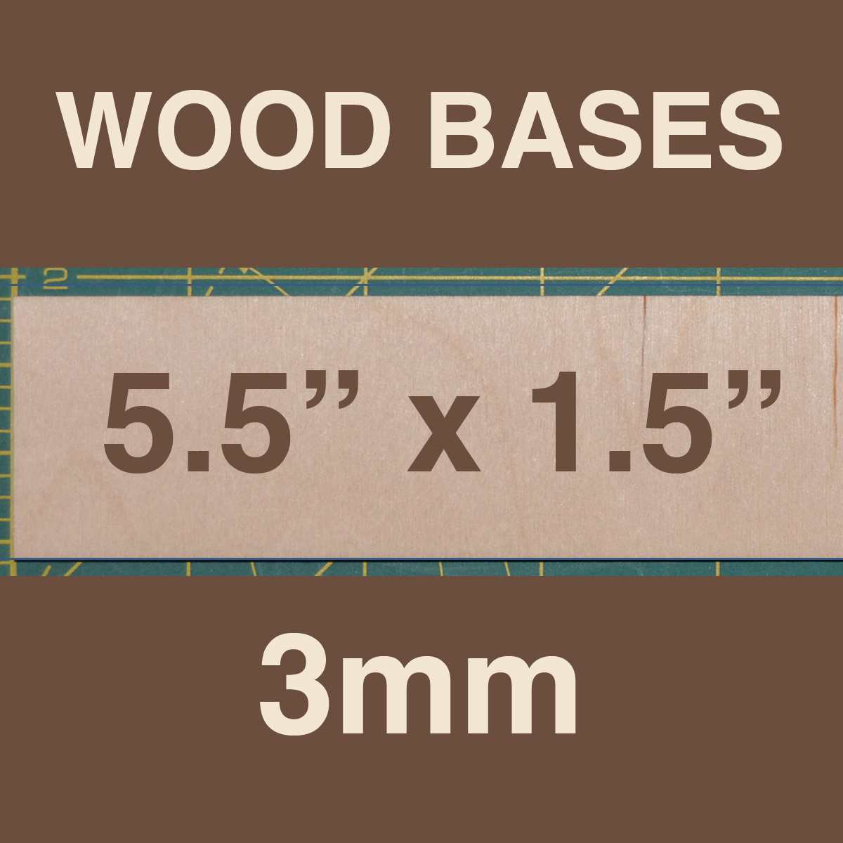 3mm Wood Bases 5" x 1.5"
