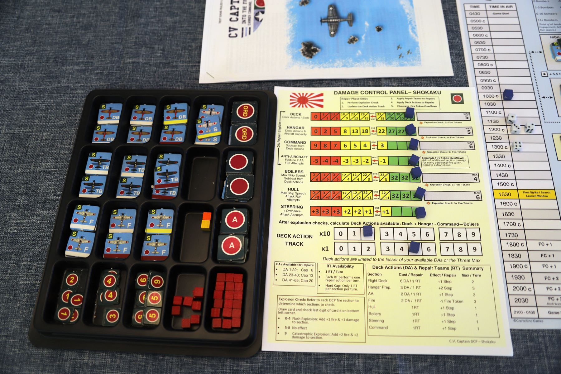 CV Captain Game Counters and Damage Control Panel