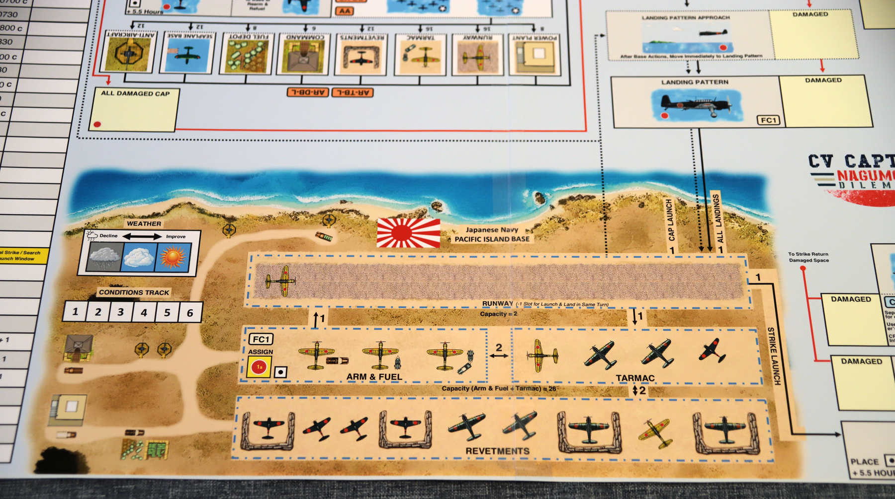 CV Captain Japanese Land Base Game Board